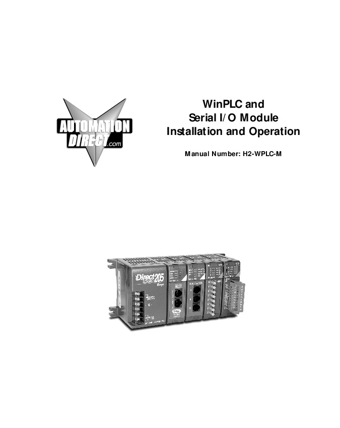 First Page Image of H2-SERIO-4 WinPLC and SERIO User Manual H2-WPLC-M.pdf